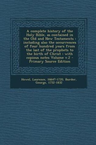 Cover of A Complete History of the Holy Bible, as Contained in the Old and New Testaments