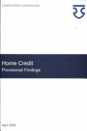 Book cover for Home Credit Market Inquiry, Provisional Findings Report