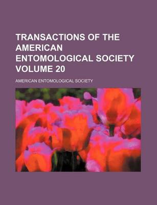 Book cover for Transactions of the American Entomological Society Volume 20