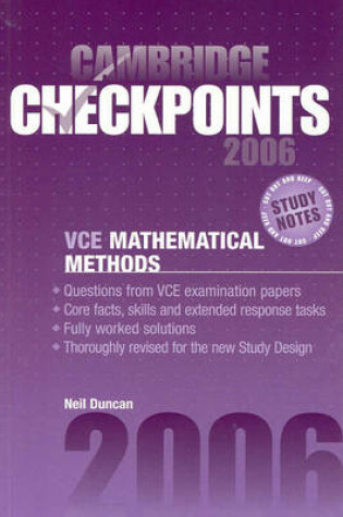 Cover of Cambridge Checkpoints VCE Mathematical Methods 2006