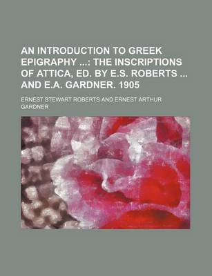 Book cover for An Introduction to Greek Epigraphy