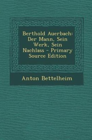 Cover of Berthold Auerbach