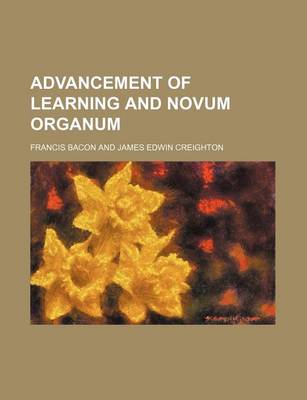 Book cover for Advancement of Learning and Novum Organum