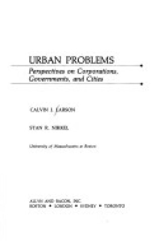 Cover of Urban Problems