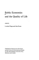 Book cover for Public Policy and the Quality of Life