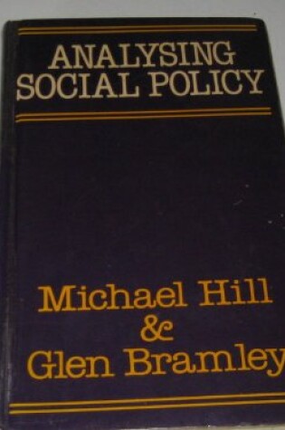 Cover of Analysing Social Policy