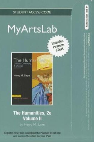 Cover of The NEW MyLab Arts with Pearson eText Student Access Code Card for Humanities