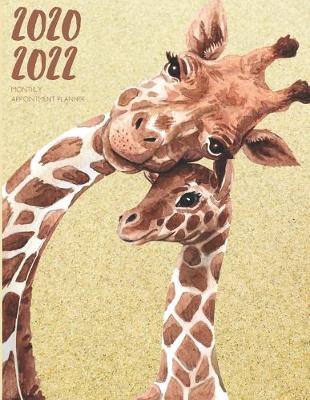 Book cover for 2020-2022 Three 3 Year Planner Watercolor Giraffe Calf Monthly Calendar Gratitude Agenda Schedule Organizer