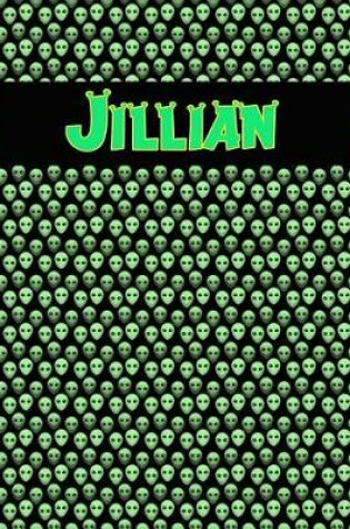 Cover of 120 Page Handwriting Practice Book with Green Alien Cover Jillian