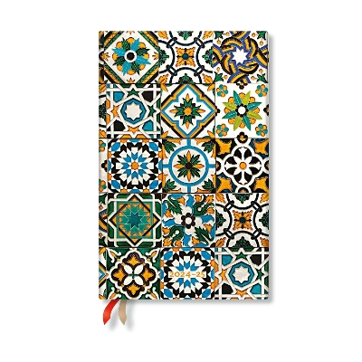 Book cover for Porto (Portuguese Tiles) Maxi 12-month Horizontal Hardback Dayplanner 2025 (Elastic Band Closure)