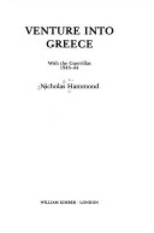 Cover of Venture into Greece