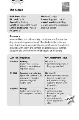 Cover of BC JD Plays White/2A The Genie Guided Reading Card