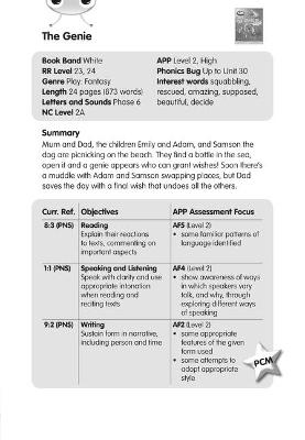 Cover of BC JD Plays White/2A The Genie Guided Reading Card