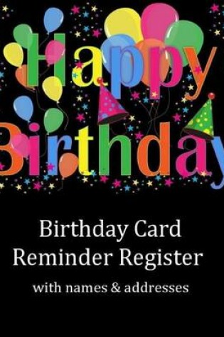 Cover of Birthday Card Reminder Register with names & addresses