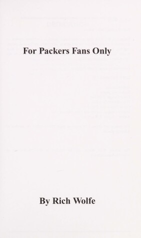 Book cover for For Packers Fans Only!