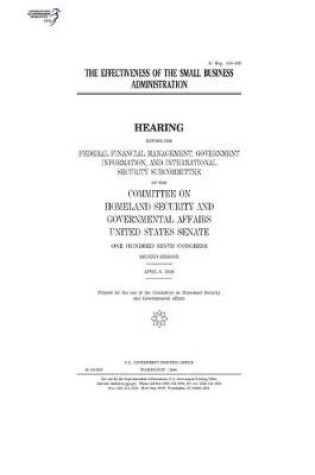 Cover of The effectiveness of the Small Business Administration