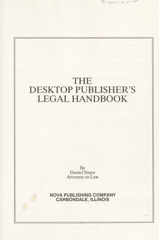 Cover of The Desktop Publisher's Legal Handbook (Legal Self-Help)