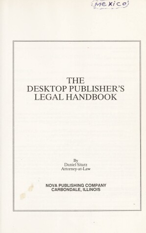 Book cover for The Desktop Publisher's Legal Handbook (Legal Self-Help)