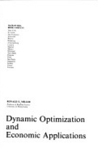 Cover of Dynamic Optimization and Economic Applications