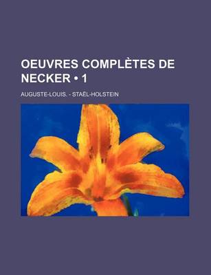 Book cover for Oeuvres Completes de Necker (1)