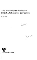 Book cover for Investment Behaviour of British Life Insurance Companies