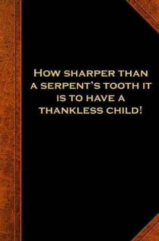 Cover of 2020 Daily Planner Shakespeare Quote Serpent's Tooth Thankless Child 388 Pages