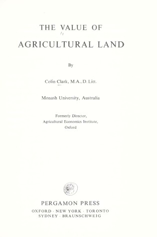 Cover of Value of Agricultural Land