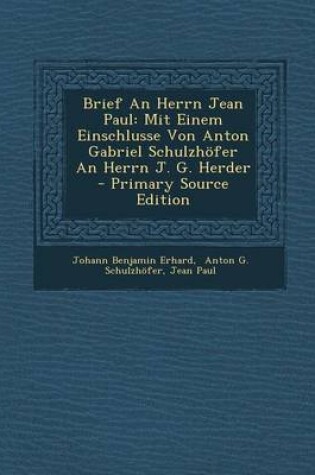 Cover of Brief an Herrn Jean Paul