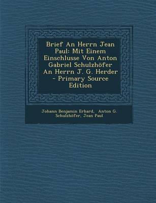 Book cover for Brief an Herrn Jean Paul