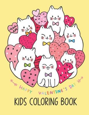 Book cover for Happy Valentine's Day Kids Coloring Book