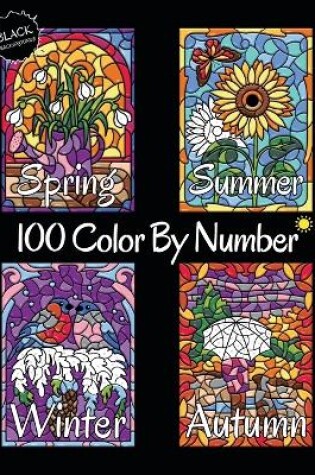 Cover of 100 Color By Number Spring Summer Autumn Winter (Black Backgrounds)