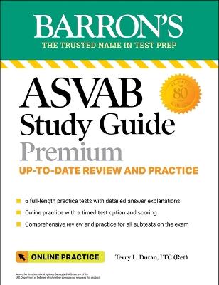 Book cover for ASVAB Study Guide Premium: 6 Practice Tests + Comprehensive Review + Online Practice