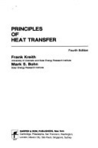 Cover of Princip Heat Transfer 4e Kreith