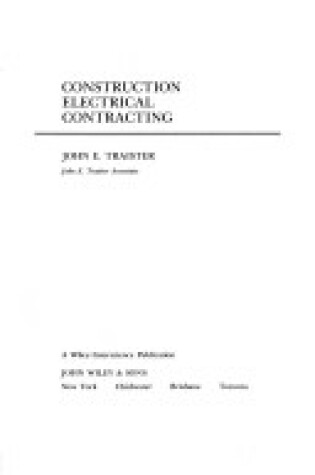 Cover of Construction Electrical Contracting