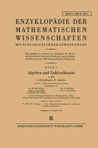 Cover of Algebra Und Zahlentheorie