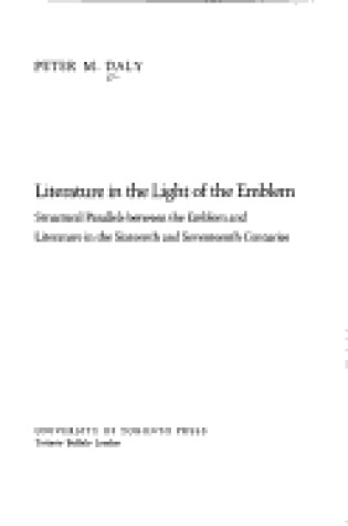 Cover of Literature in the Light of the Emblem