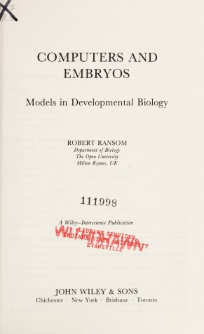 Book cover for Computers and Embryos