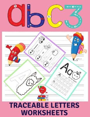 Book cover for traceable letters worksheets abc3