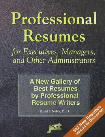 Book cover for Professional Resumes for Executives, Managers, and Other Administrators