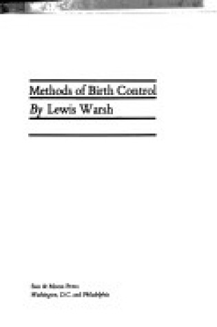 Cover of Methods of Birth Control