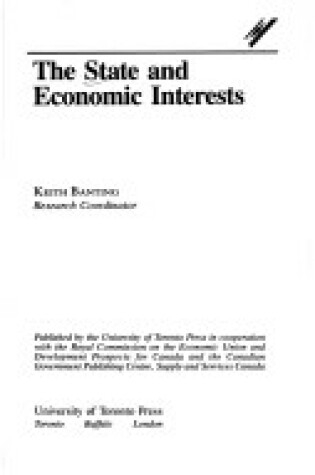 Cover of State and Economic Interests