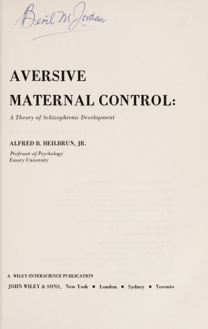 Book cover for Aversive Maternal Control