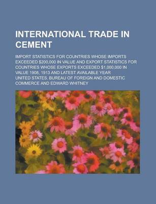 Book cover for International Trade in Cement; Import Statistics for Countries Whose Imports Exceeded $200,000 in Value and Export Statistics for Countries Whose Expo