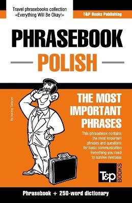 Book cover for English-Polish phrasebook and 250-word mini dictionary