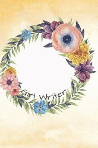 Cover of Girl Writer Watercolor Wreath Wide Ruled Notebook