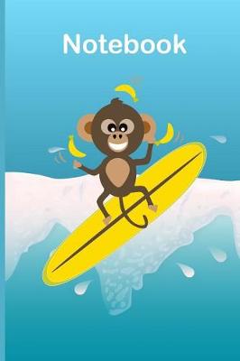 Book cover for Go Bananas Monkey Surfing Notebook