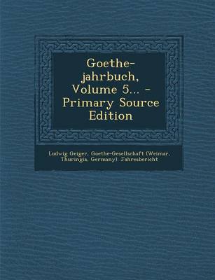 Book cover for Goethe-Jahrbuch, Volume 5...