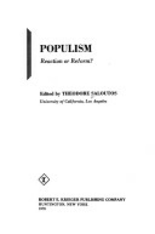 Cover of Populism