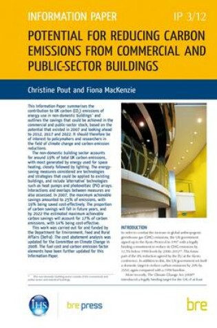 Cover of Potential for Reducing Carbon Emissions from Commercial and Public-sector Buildings