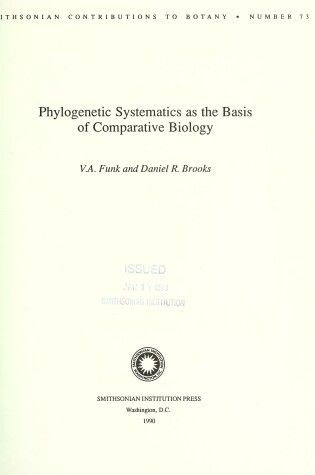 Cover of Phylogenetic Systematics as the Basis of Comparative Biology